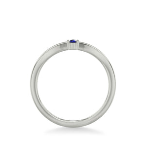 Artcarved Bridal Mounted with Side Stones Contemporary Anniversary Band 14K White Gold & Blue Sapphire
