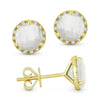 Madison L 14k Yellow Gold Mother Of Pearl & Diamond Earring