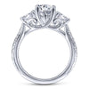 Gabriel & Co. 14k White Gold Art Deco Straight Engagement Ring