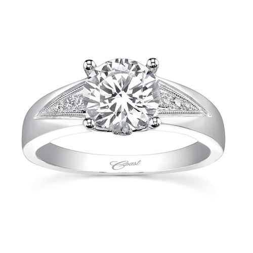 Coast Diamond 14k White Gold 0.08ct Diamond Semi-Mount Engagement Ring
