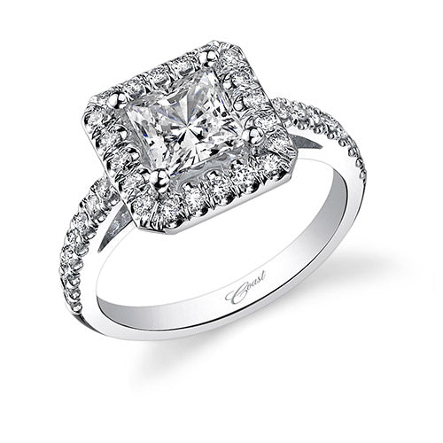 Coast Diamond 14k White Gold 42ct Diamond Semi-Mount Fishtail Engagement Ring