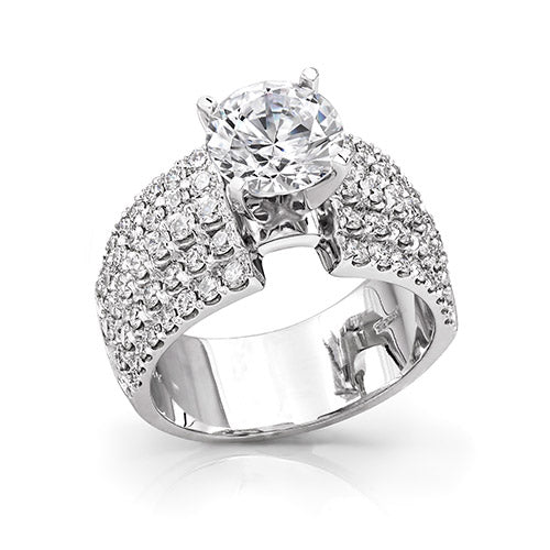 Coast Diamond 14k White Gold 1.31ct Diamond Semi-Mount Fishtail Engagement Ring