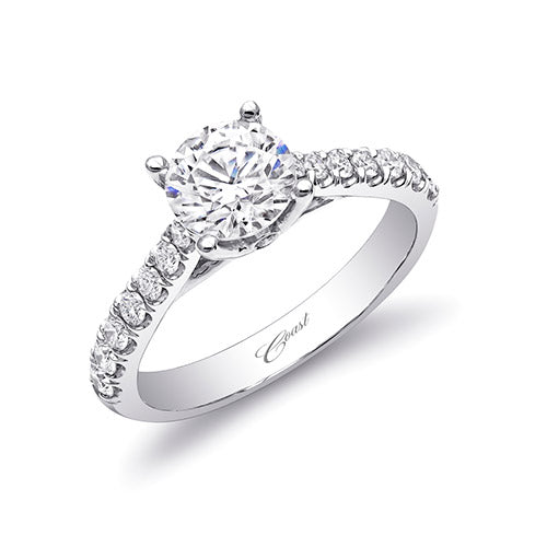 Coast Diamond 14k White Gold 0.4ct Diamond Semi-Mount Fishtail Engagement Ring