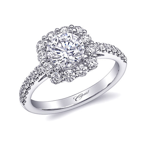 Coast Diamond 14k White Gold 0.67ct Diamond Semi-Mount Fishtail Engagement Ring