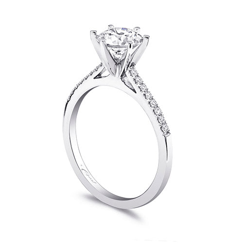 Solitaire Bypass Diamond Engagement Ring 14K White Gold (0.13ct)