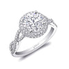 Coast Diamond 14k White Gold 0.34ct Diamond Semi-Mount Fishtail Engagement Ring