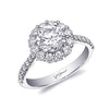 Coast Diamond 14k White Gold 0.69ct Diamond Semi-Mount Fishtail Engagement Ring