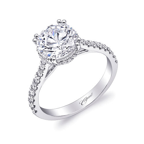 Coast Diamond 14k White Gold 0.47ct Diamond Semi-Mount Fishtail Engagement Ring