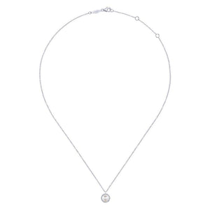 Gabriel & Co. 14k White Gold Grace Pearl & Diamond Necklace
