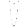 Charles Garnier Sterling Silver Station Necklace made with Triple Stone (Clear Quartz op Top