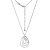 Charles Garnier Sterling Silver Necklace made with CZ  Concentric Pear Shape Pendant