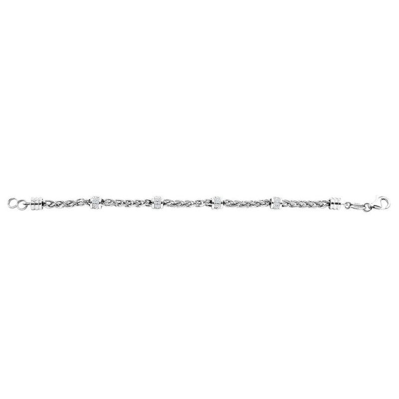 Charles Garnier Sterling Silver Bracelet with CZ Measures 6.75'' Long – C.  F. Reuschlein Jewelers