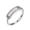 Charles Garnier Sterling Silver Ring with CZ Size 6 Rhodium Finish