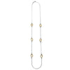 Charles Garnier Sterling Silver Necklace with Mesh and CZ 36'' Long 2 Tone 18K Yellow Gold  and Rhodium Finish