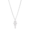 Charles Garnier Sterling Silver Necklace made with Paperclip Chain (2mm) and Multi CZ Paperclip Links Pendant