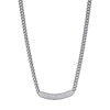 Charles Garnier Sterling Silver Necklace made with Curb Chain (4.7mm) and CZ Curved Bar (4x7mm) in Center
