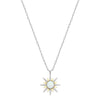 Charles Garnier Sterling Silver Necklace made with Synthetic Opal (1mm) and CZ Measures 17'' Long Plus 2'' Extender for Adjustable Length