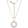Charles Garnier Sterling Silver Necklace made with Freshwater Pearls (2.5-3mm) and CZ Circle Pendant
