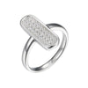 Charles Garnier Sterling Silver Ring with CZ Size 6 Rhodium Finish