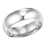 Goldman 14k White Gold Men's 7mm High Polished Wedding Band