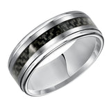 Triton White Tungsten Carbide Men's 8mm Wedding Band