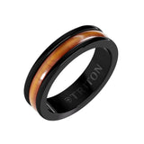 Triton 6MM Black Tungsten Carbide Ring - Cherry Dome Insert with Round Edge
