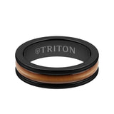 Triton 6MM Black Tungsten Carbide Ring - Cherry Dome Insert with Round Edge