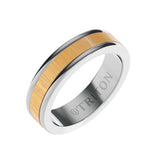Triton 6MM White Tungsten Carbide Ring - Maple Flat Insert with Round Edge