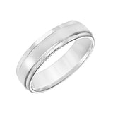 Goldman Platinum Men's 6mm Polished And Satin Carved Wedding Band