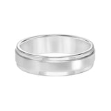 Goldman Platinum Men's 6mm Polished And Satin Carved Wedding Band
