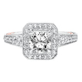 Goldman 14k Two Tone Gold 0.46ct Diamond Semi Mount Engagement Ring