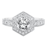 Goldman 14k White Gold 0.50ct Diamond Semi Mount Engagement Ring