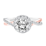 Goldman 14k Two Tone Gold 0.32ct Diamond Semi Mount Engagement Ring