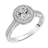 Goldman 14k White Gold 0.23ct Diamond Semi-Mount Engagement Ring