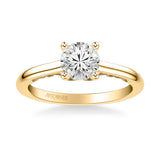 Artcarved Bridal Mounted with CZ Center Classic Lyric Engagement Ring Carly 14K Yellow Gold