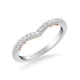 Artcarved Bridal Mounted with Side Stones Classic Lyric Diamond Wedding Band Carly 14K White Gold Primary & 14K Rose Gold