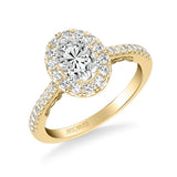 Artcarved Bridal Mounted with CZ Center Classic Lyric Diamond Engagement Ring Jacinda 14K Yellow Gold Primary & 14K White Gold
