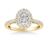 Artcarved Bridal Mounted with CZ Center Classic Lyric Diamond Engagement Ring Jacinda 14K Yellow Gold Primary & 14K White Gold