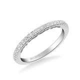 Artcarved Bridal Mounted with Side Stones Classic Lyric Diamond Wedding Band Demi 18K White Gold
