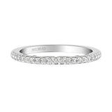Artcarved Bridal Mounted with Side Stones Classic Lyric Diamond Wedding Band Demi 18K White Gold