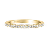 Artcarved Bridal Mounted with Side Stones Classic Lyric Diamond Wedding Band Demi 14K Yellow Gold