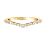 Artcarved Bridal Mounted with Side Stones Classic Lyric Diamond Wedding Band Tracy 18K Yellow Gold Primary & White Gold