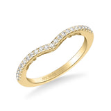 Artcarved Bridal Mounted with Side Stones Classic Lyric Diamond Wedding Band Tracy 18K Yellow Gold