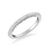 Artcarved Bridal Mounted with Side Stones Classic Lyric Diamond Wedding Band Gladys 14K White Gold