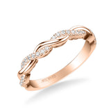 Artcarved Bridal Mounted with Side Stones Contemporary Lyric Diamond Wedding Band Tilda 18K Rose Gold