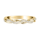 Artcarved Bridal Mounted with Side Stones Contemporary Lyric Diamond Wedding Band Tilda 18K Yellow Gold