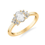 Artcarved Bridal Mounted Mined Live Center Contemporary Diamond Engagement Ring 14K White Gold