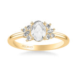 Artcarved Bridal Mounted Mined Live Center Contemporary Diamond Engagement Ring 14K White Gold
