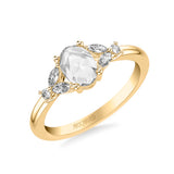 Artcarved Bridal Mounted Mined Live Center Contemporary Diamond Engagement Ring 14K Yellow Gold