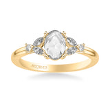 Artcarved Bridal Mounted Mined Live Center Contemporary Diamond Engagement Ring 14K Yellow Gold